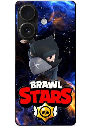 Чехол силиконовый бампер для iphone 16 с героем космический бравл ворон