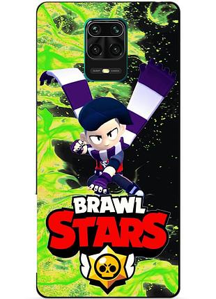 Чехол силиконовый бампер для xiaomi redmi note 9 pro с героем бравл эдгар