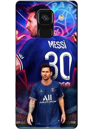 Чехол силиконовый бампер для samsung a8 plus с рисунком месси псж messi
