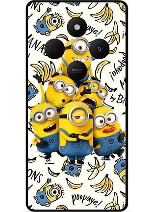 Силиконовый бампер чехол для oppo reno 12fs с рисунком minion миньоны