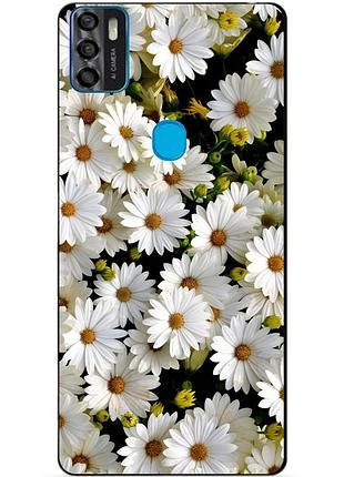 Чехол силиконовый бампер для zte blade a7s с рисунком ромашки цветы