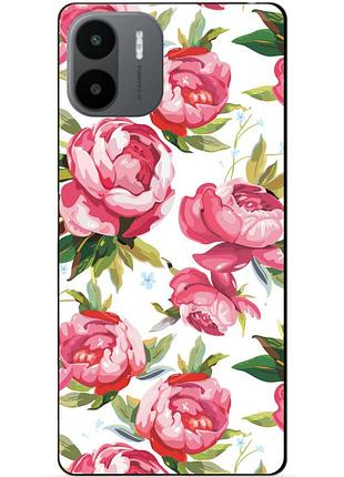 Силиконовый чехол бампер для xiaomi redmi a2 / a1 с рисунком пионы цветы