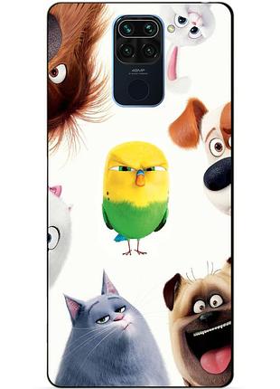 Чехол силиконовый бампер для xiaomi redmi note 9 с рисунком тайная жизнь домашних животных