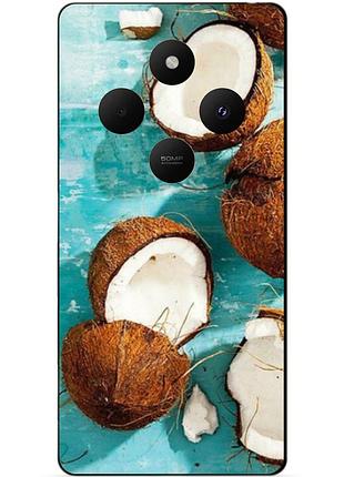 Чехол силиконовый бампер для xiaomi redmi 14c с рисунком кокосы