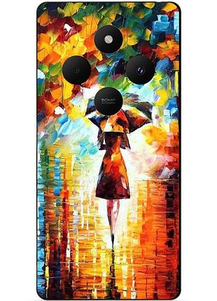 Чехол силиконовый бампер для xiaomi redmi 14c с рисунком прогулка