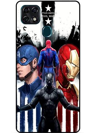 Чехол силиконовый бампер для zte blade 20 smart с рисунком marvel марвел человек паук