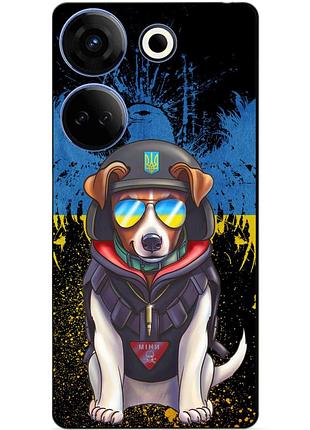 Чехол силиконовый бампер для tecno camon 20 pro с рисунком пес патрон