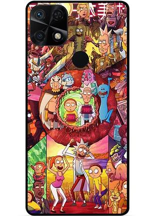 Силиконовый чехол бампер для xiaomi poco c40 с картинкой rick and morty рик и морти