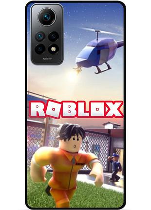 Силиконовый чехол бампер для xiaomi poco x4 pro 5g с картинкой roblox роблокс