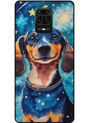 Силіконовий бампер чохол для xiaomi redmi note 9s з малюнком пес ван гог зіркова ніч