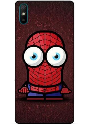 Силіконовий бампер чохол для xiaomi redmi 9a з малюнком міньйон людина-павук spider man