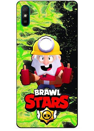 Силіконовий бампер чохол для xiaomi redmi 9a з героєм бравл дінамайк