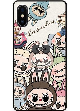 Чехол силиконовый бампер для iphone x 10 с картинкой лабубу labubu