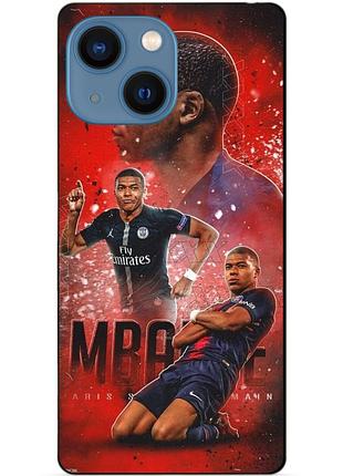 Чехол силиконовый бампер для iphone 14 с рисунком мбаппе psg mbappe
