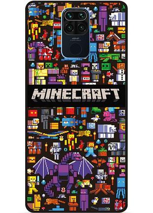 Силіконовий чохол бампер для xiaomi redmi note 9 з картинкою майнкрафт minecraft