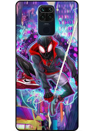 Чехол силиконовый бампер для xiaomi redmi note 9 с картинкой spider man человек паук майлз моралес