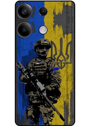 Силиконовый бампер чехол для xiaomi redmi note 13 pro с рисунком зсу украина воин