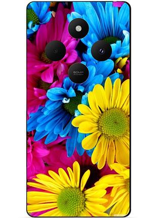Силіконовий чохол бампер для xiaomi redmi 14c з малюнком хризантеми квіти