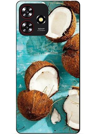 Силіконовий чохол бампер для zte blade a73 з малюнком кокоси