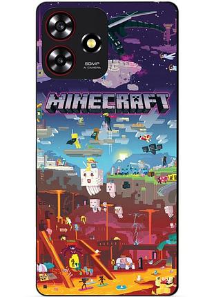 Чехол силиконовый бампер для zte blade a73 игра minecraft майнкрафт