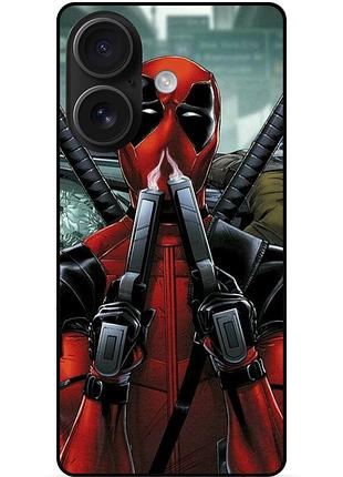 Силіконовий бампер чохол для iphone 16 plus з малюнком дедпул deadpool