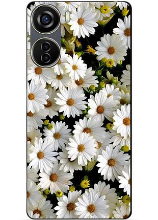 Чехол силиконовый бампер для zte blade v40 design с рисунком ромашки цветы