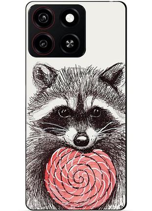 Силіконовий чохол бампер для zte blade a35 з малюнком єнот