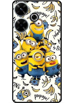 Силиконовый бампер чехол для xiaomi redmi 13 с рисунком minion миньоны