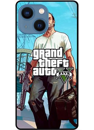 Силиконовый чехол бампер для iphone 15 plus с рисунком гта gta