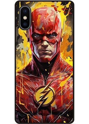 Силіконовий бампер чохол для iphone xr з малюнком flash marvel человек молния