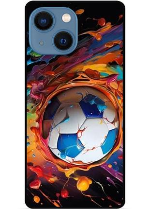 Силиконовый чехол бампер для iphone 14 с рисунком футбол мяч