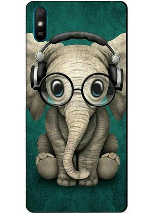 Чехол силиконовый бампер для xiaomi redmi 9a с рисунком слоник