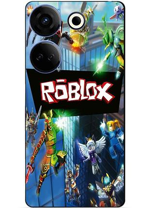 Чехол силиконовый бампер для tecno camon 20 pro с картинкой roblox роблокс