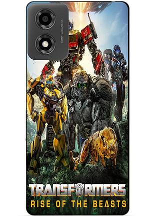 Чехол силиконовый бампер для motorola moto e14 звероботы трансформеры transformers
