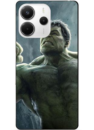 Чехол силиконовый бампер для xiaomi redmi note 14 с рисунком халк marvel hulk