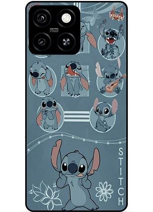 Чехол силиконовый бампер для zte blade a55 с картинкой стич stitch