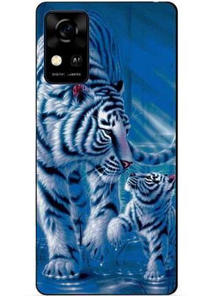 Силіконовий чохол бампер для zte blade a31 з малюнком тигри