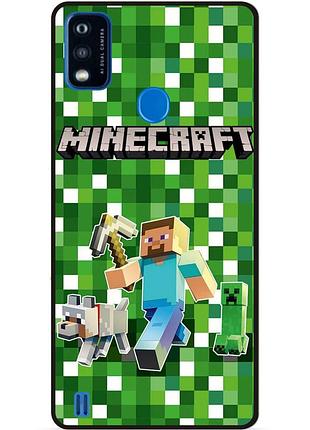 Силіконовий чохол бампер для zte blade a51 стів minecraft кріпер майнкрафт