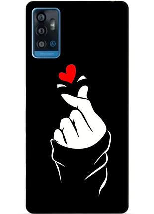 Чехол силиконовый бампер для zte blade a71 с рисунком знак любви