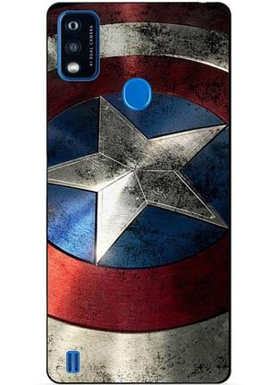 Силіконовий чохол бампер для zte blade a51 з малюнком капітан америка супергерой marvel