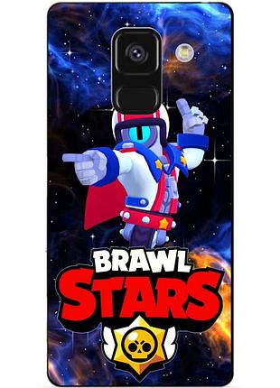 Чехол силиконовый бампер для samsung a8 plus с героем космический бравл стью