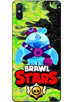 Силіконовий бампер чохол для xiaomi redmi 9a з героєм бравл скуїк
