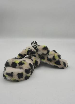 Дитячі хутряні капці шльопанці ugg oh yeah kids леопардові