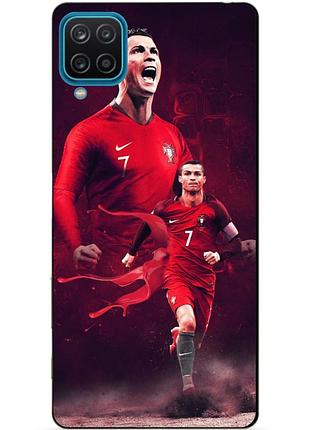 Силиконовый бампер чехол для samsung a22 с рисунком ronaldo португалия роналдо