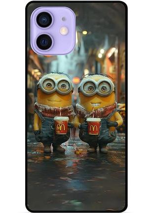 Силіконовий чохол бампер для iphone 12 з малюнком міньйони minion