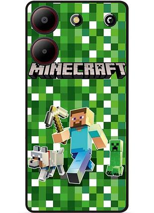 Силіконовий чохол бампер для zte blade a54 стів minecraft кріпер майнкрафт