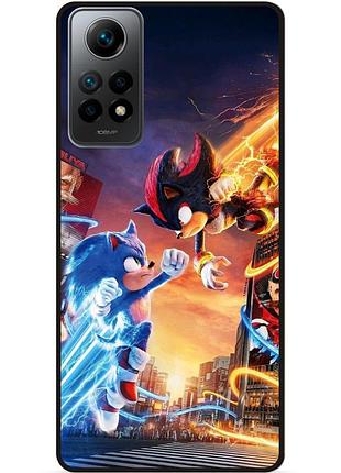 Силиконовый чехол бампер для xiaomi poco x4 pro 5g с рисунком sonik соник шэдоу