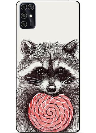 Силіконовий чохол бампер для zte blade v2020 smart з малюнком єнот