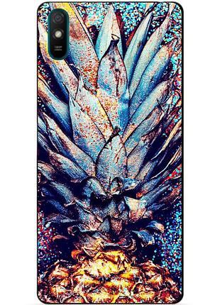 Чехол силиконовый бампер для xiaomi redmi 9a с рисунком ананас