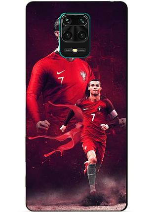 Чехол силиконовый бампер для xiaomi redmi note 9 pro с рисунком ronaldo португалия роналдо
